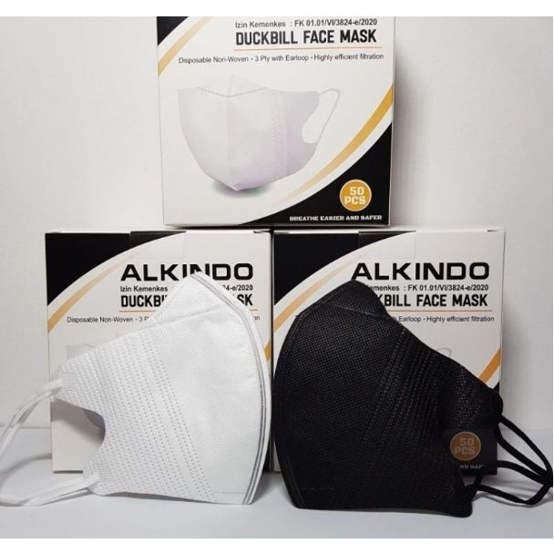 Masker Duckbill Alkindo Garis 1 Box Isi 50 Pcs ORIGINAL | Lazada Indonesia