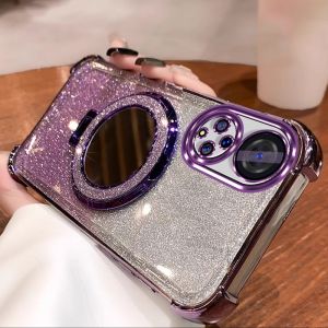 Case for honor X7A X7B x7c 200 400 lite 200 pro 5G phone casing Soft shell silicone shock-absorbing cover with shiny gold border mirror bracket sjdzsfjz01