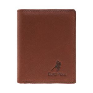 Euro Polo Top Grain Leather Small Minimalist Vertical Wallet Multifunction Card Holder with Coin Pocket - EWB 40162
