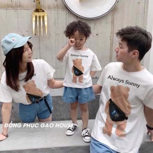 ÁO GIA ĐÌNH ĐẸP NEW 3/4/5 NGƯỜI - MẪU GẤU ĐEO TÚI