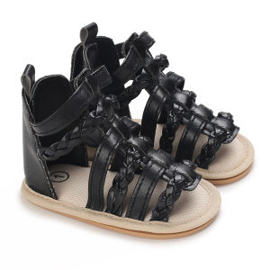 Rubber Anti Slip Toddler Shoes For Baby Girl Sandals Princess Flats Binyag Baby Girl Shoes