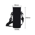 1pc Water Bottle Carrier Insulated Cover Bag Holder Strap Insulated with Travel Strap Black Insulated Bottle Carrier Water Bottle Bag. 