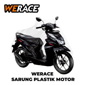 WERACE Cover Sarung Motor Plastik Polietilen Transparan Tali Kunci Serut Waterproof L XL Universal