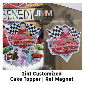 CAKE TOPPER - CUSTOMIZED / PERSONALIZED 2in1 Cake Topper & Ref Magnet