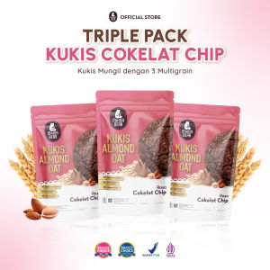 [TRIPLE PACK] MamaBear Kukis Almond Oat Choco Chip - Kukis ASI Booster Pelancar Peningkat Produksi ASI Halal BPOM