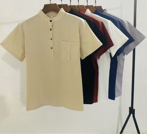Áo Đũi Nam Cộc Tay Cổ Tàu Chất Đũi Thái Form Chuẩn Chất Đũi Cao Cấp Chống Nhăn Mặc Mát Lạnh