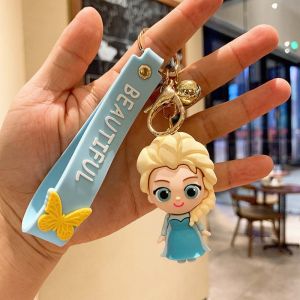 XINSU38 Cartoon Anime Car Key Ring Bag Pendant Aisaisha Snowman Olaf Figure Model Keychain Frozen Princess Keyring Elsa Ann
