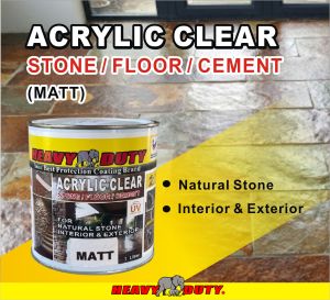 1L ACRYLIC CLEAR ( MATT ) / HEAVY DUTY / EXTERIOR & INTERIOR / STONE / FLOOR / CEMENT