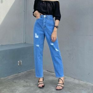 YAOSHI- Celana Jeans Wanita Pinggang Tinggi  Devira Boyfie Premium