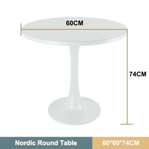 Round Dining Table Home Living Room Leisure Coffee Table Negotiation Table Small Apartment Rental House Balcony Tulip Round Table Modern Minimalist Space Saving Furniture For Dining And Tea Time