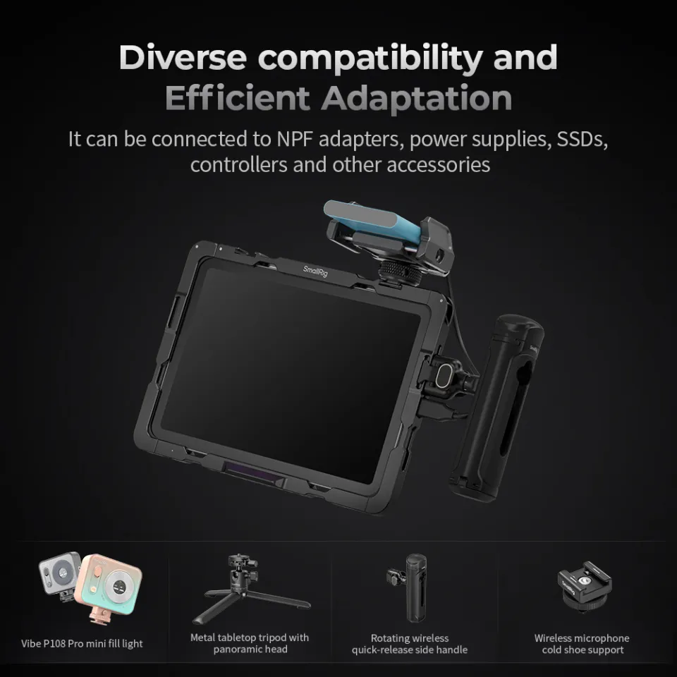 SmallRig Universal Tablet Cage with Monitor Sunhood for iPad