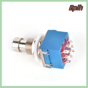 [Epih] 1 hộp bàn đạp hiệu ứng guitar 3 chân 9 chân Công tắc kim loại chân đế màu xanh dương
