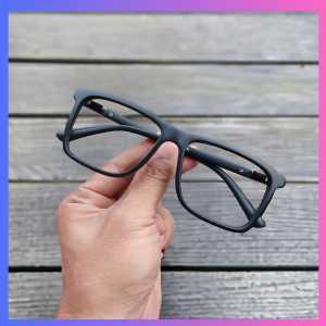 Kacamata Pria Full Rim Kotak Hitam Retro Photocromic Bluecromic