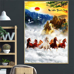 Tranh dán tường 3d Mã đáo thành công kt 80cm*1m2