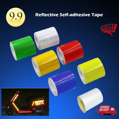 300cm X 5cm Self-adhesive Reflective Safety Warning Tape Roll Film Car Durable Waterproof Night Vision Reflector Sticker 6 Colors