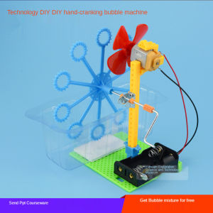 Science and technology small production homemade hand-cranked bubble machine elementary school science experiment toy stem toy science