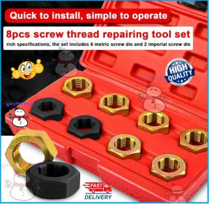 8pcs Screw Thread Repair Tool Kit Car Transmission Shaft Metric Inch Screws Set Automotive DRIVESHAFT AXLE SPINDLE REPAIR KIT RETHREADING TOOL