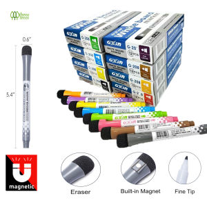 Magnetic Dry Erase Markers with Eraser Cap Fine Tip Low Odor Non-Toxic - White Board Markers Pens Perfect for Dry Erase Whiteboards in the Office Classroom or at Home