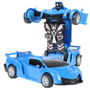 Plastic Inertial Car Toy Action Collision Transforming Vehicles Childrens 2 In One Car Deformation Toys Car Collision Transformation To Robot Model