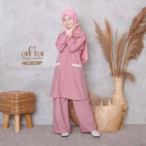 BAJU POPULER AFIA SET KIDS KATUN RAYON MIX WOLFICE LD 88 CM PB 80 CM 11 Tahun Setelan Anak