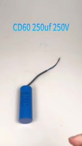 CD60 250UF 250V  AC Starting Capacitor For Heavy Duty Electric Motor Air Compressor Red Yellow Two Wires