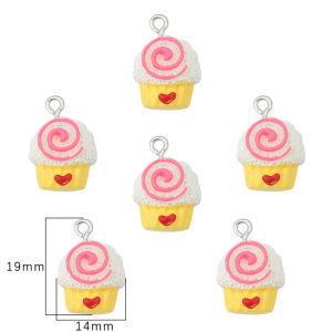 4pcs/Bag Fashion Resin Charm Pendant Cute Mushroom Dog Bear Bee Icecream Charms for Necklace Bracelet DIY Jewelry Craft Making