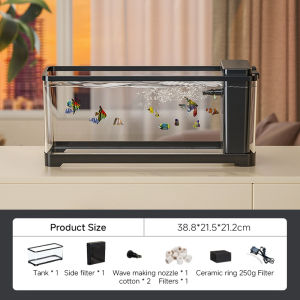 Fish tank with filter silent water pump and three-color lighting large space aquarium