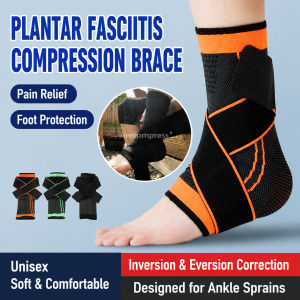 【Plantar Fasciitis/Compression Support Sleeve】Breathable Neoprene Adjustable Pressure Strap Relieves Heel Pain Black Color Universal Size Ideal for Athletes &amp Everyday Use