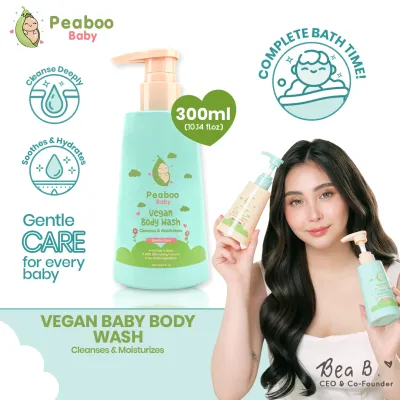 Peaboo Baby Vegan 2in1 Body Wash Tear Free Gentle Head to Toe for Newborns to Toddlers (300ml)