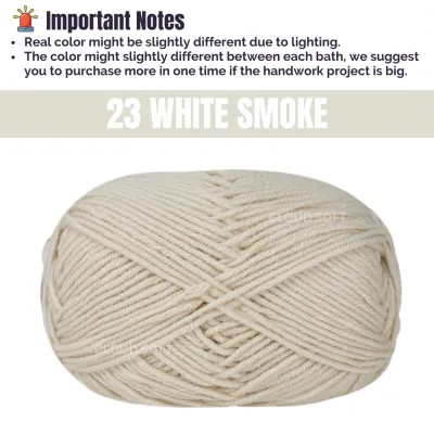 Ready Stock 1-60 MILK COTTON WOOL 4-PLY 50g Benang Kait Milk Yarn 4ply Knit Yarn 四股依棉