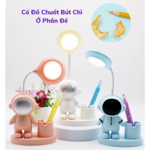 Đèn Học Để Bàn Đèn Chiếu Sáng Phi Hành Gia Có Ngăn Bút Tiện Lợi Cho Bé
