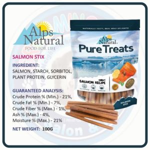 ALPS NATURAL Pure Treats Ocean Fish Salmon Recipe (100g) MADE WITH REAL FISH Dog Treats