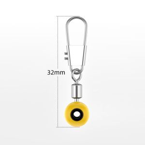 Seawave Fishing Line Sinker Slides Fishing Float Connector Rolling Swivels with Interlock Snaps S M L 1pcs