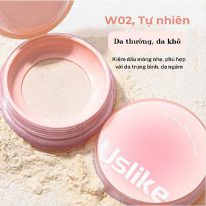 Phấn Phủ Dạng Bột Uslike Có Bông Mút Trang Điểm Tự Nhiên Phấn Phủ Kiềm Dầu Bột Mịn Trong Suốt Phù Hợp Cho Mọi Loại Da