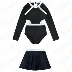 ชุดว่ายน้ำผู้หญิง  (ขนาดก่อนยืด : รอบอก28" เอว24" ยาว22") ชุดว่ายน้ำบอดี้สูทมีพร้อมกระโปรง ผ้าโพลีเอสเตอร์ (สินค้าพร้อมส่ง)