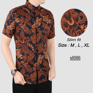 Batik Pria Modern Kemeja Pria Slim fit Lengan Panjang WW72 bisa gosend instant