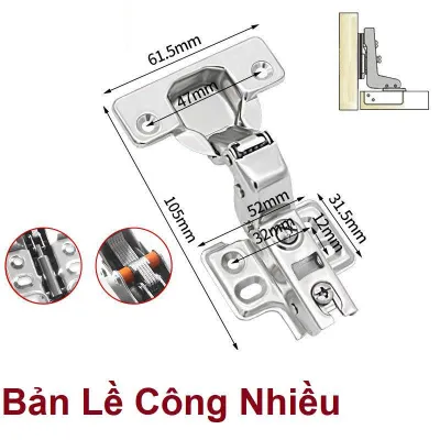 Combo 4 Bản Lề Giảm Chấn Gắn Cửa Tủ Đóng Mở Êm Chống Ồn - Bản Lề Âm Bản Lề Bật Cao Cấp Dễ Lắp Đặt - Bản Lề Giảm Chấn Cửa Tủ Inox Cao Cấp