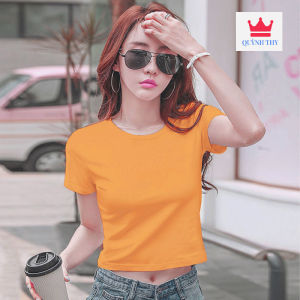 [ Xả Kho Giá Vốn ] Áo thun Nữ croptop cổ tròn tay ngắn 7 màu cotton lạnh chất đẹp siêu co giãn chống bai xù