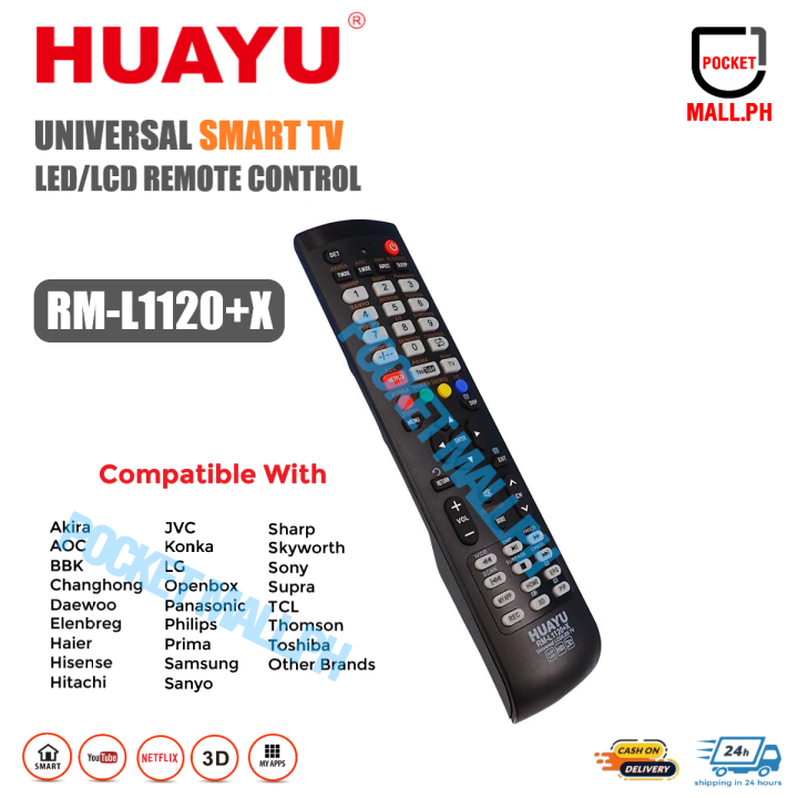 HUAYU RM-L1120+X Universal Smart TV Remote Control | Lazada PH