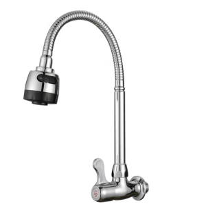 Vòi nước xoay 360 độ vòi rửa bát nhà bếp với hai chế độ dòng nước kiểu đứng/treo tường.