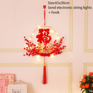 【SG】LED light  bouquet wall Decor DIY Chinese New Year Decoration Chinese New Year 2026 CNY Pendant  decorations Festival Decoration Pendant  Blessing Character Garland Ornaments