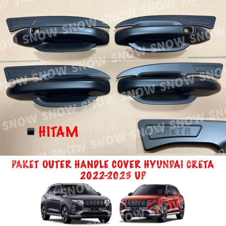 Paket Outer Handle Cover Hyundai Creta 2022 2023 2024 2025 UP Hitam ...