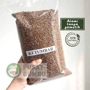 Ketumbar Butir 1Kg / Ketumbar Murni / Whole Coriander Seeds / Bumbu Masak Rempah / Pusat Bumbu