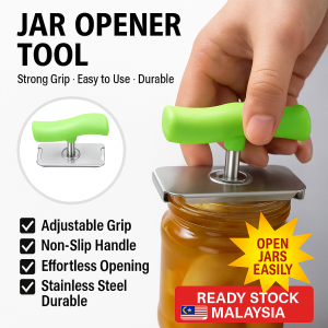 HOME BEST 1pc Stainless Steel Can Opener Adjustable Jar Bottle Lid Off Manual Gripper Tool Remover Screw Cap Wrench Handle Multi-function Pembuka Tutup Botol 可调节不锈钢罐子螺丝开瓶器易扭盖去除器厨房密封小工具 FZ1-0015