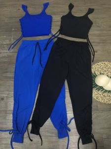 [FreeshipMAX] B019 Bộ Jogger Rút Nữ Áo Croptop Rút Dây Tay Bèo Có Mút Sẵn Tập Thể Thao Gym Yoga Zumba Earobic HCM