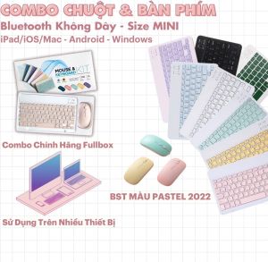 Combo bàn phím và chuột không dây mini màu pastel xinh xắn thích hợp máy tính bảng ipad tablet nhỏ gọn tiện lợi học sinh sinh viên