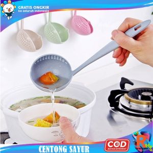 Sendok SARINGAN SAYUR SOP Centong Sop Sup Soup 2 in 1 Saring Sayur Lubang 2in1 Berlubang