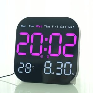 JANE Electronic Wall Clock Multi-functional Temperature Digital LED Clocks 12/24H Date Home Display Table Clock for BedroomFast shipping