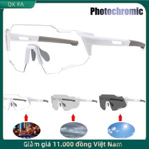 QK FA ✨ Photochromic đi xe đạp Kính mát cho nam giới Phụ Nữ Xe Đạp Kính cưỡi lái xe UV400 leo núi Xe Đạp kính kính thể thao