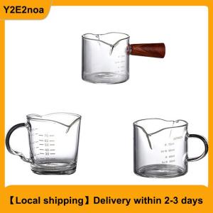 【Local shipping】 70 75ml Espresso Shot  Double Spout  Measuring Cup Heat-Resistant Handle Clear Scale Wine Milk Coffee Measure Jug